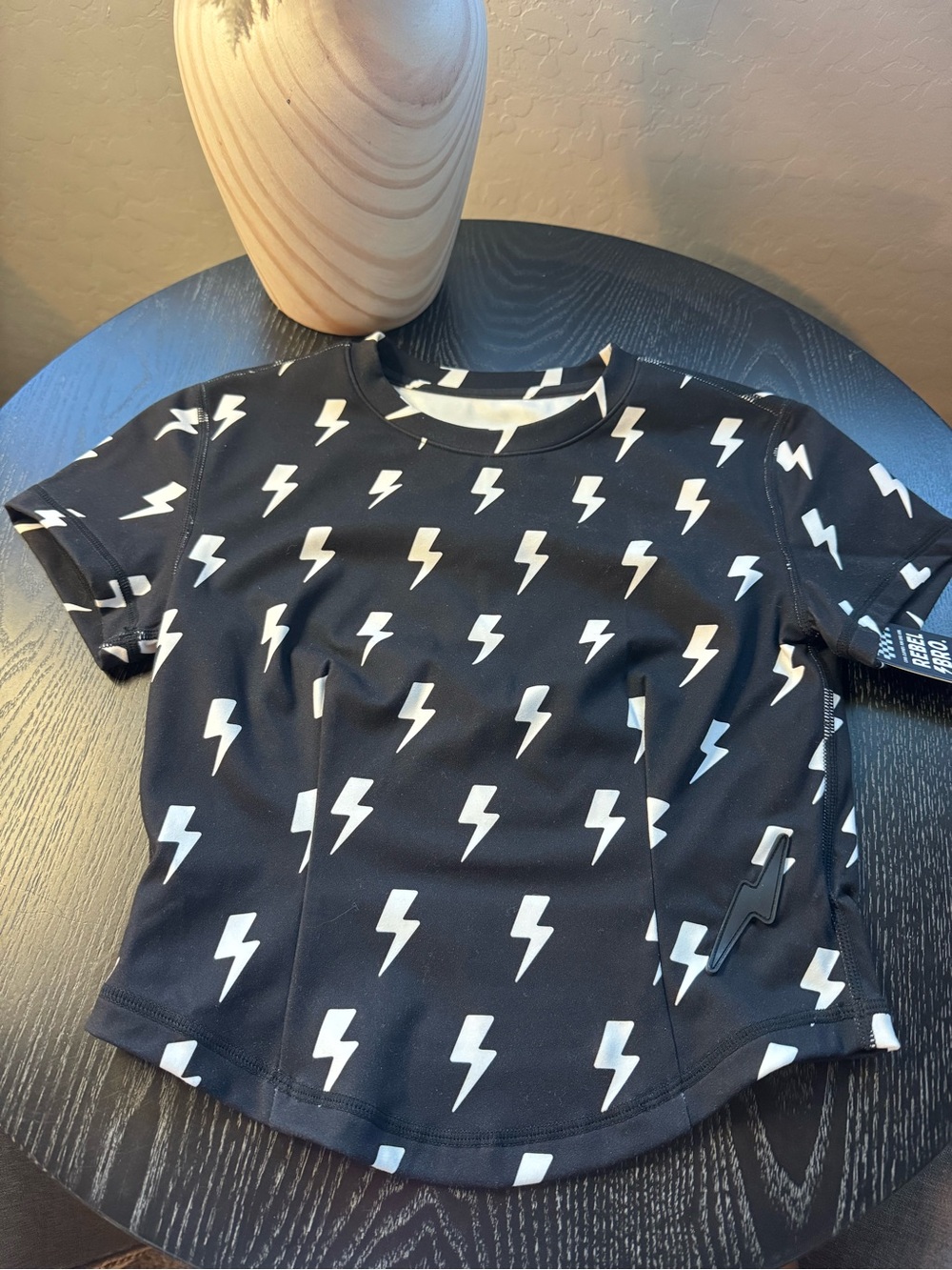 Black Lightning-Print Women’s Performance Shorts - Picture 5 of 10